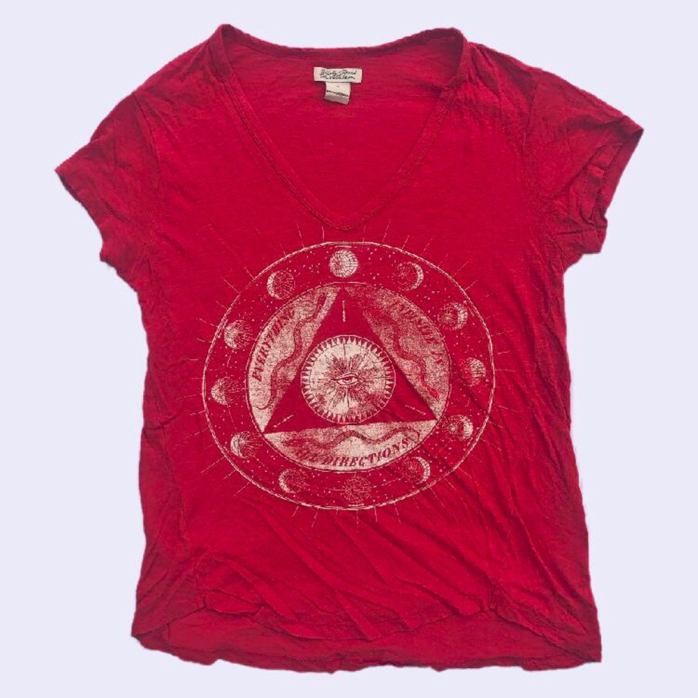 lucky brand soft red graphic T shirt❤️